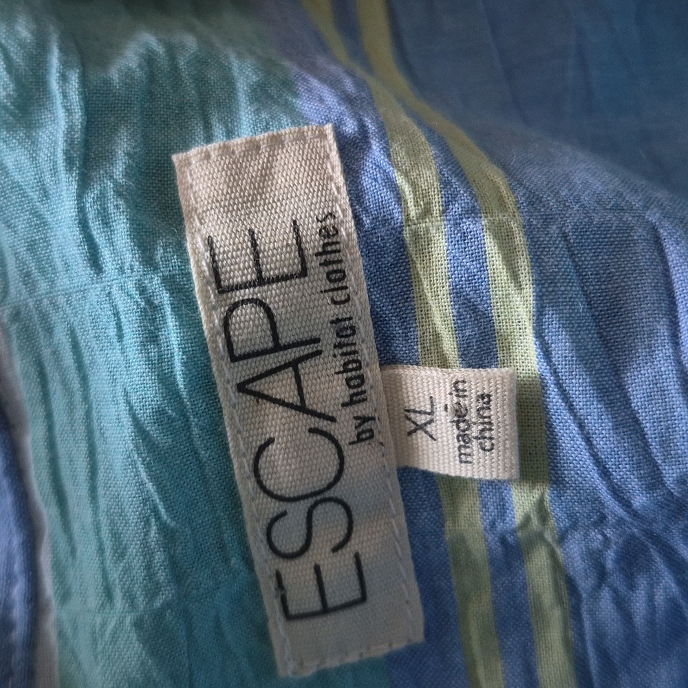 Escape By Habitat Stripe Beach  Shirt  In Palm Sz.XL NWT - Picture 7 of 8